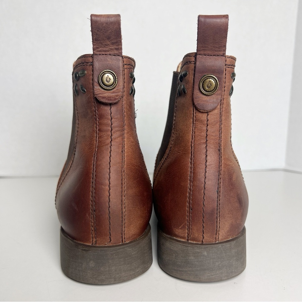 •OLUKAI•‎ Kualona Round Toe Pull On Ankle Boot in Friar Brown Leather Size 6.5 - Picture 9 of 12